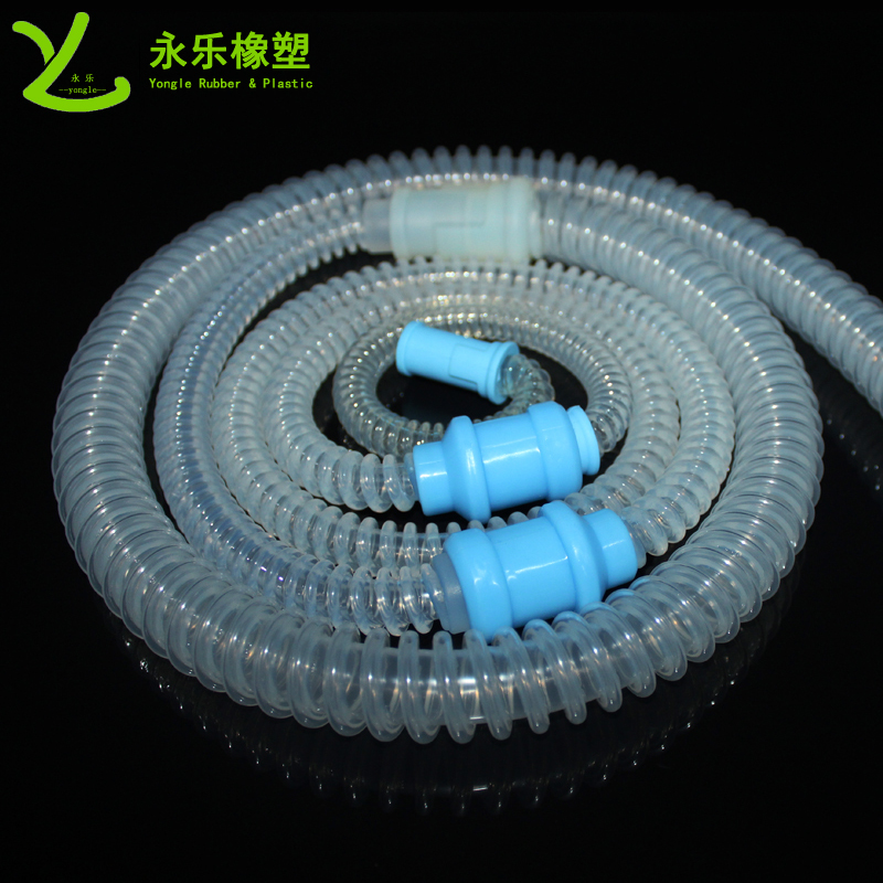 呼吸機(jī)硅膠波紋管，透明硅膠波紋管，擠出波紋硅膠管