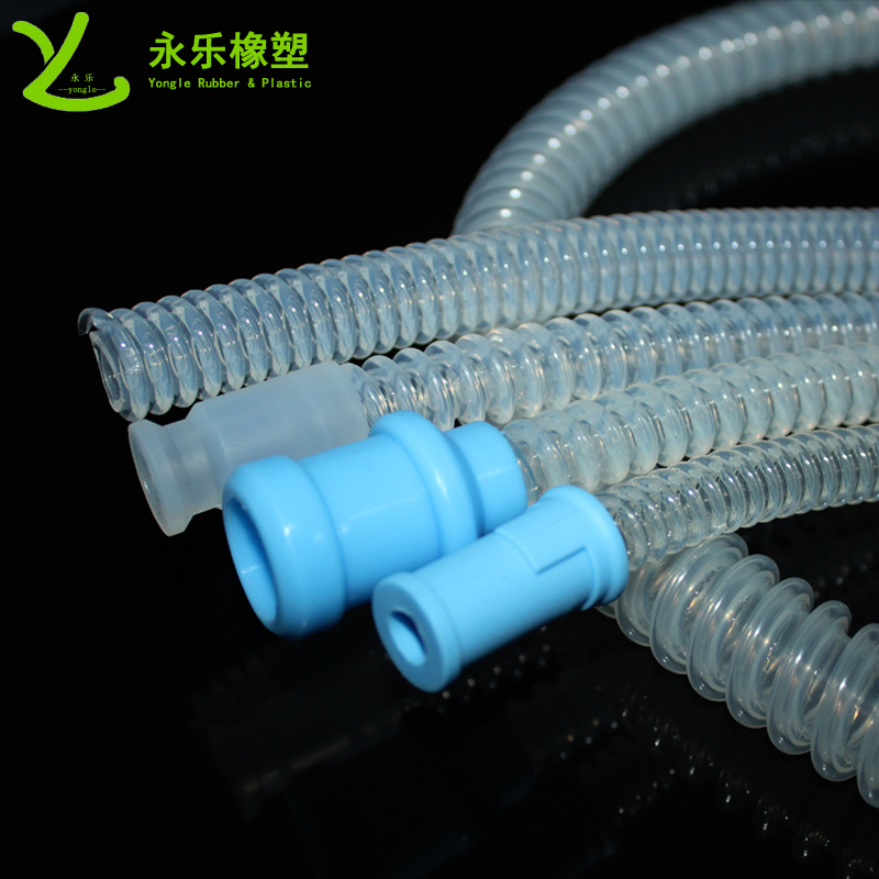 呼吸機(jī)硅膠波紋管，透明硅膠波紋管，擠出波紋硅膠管