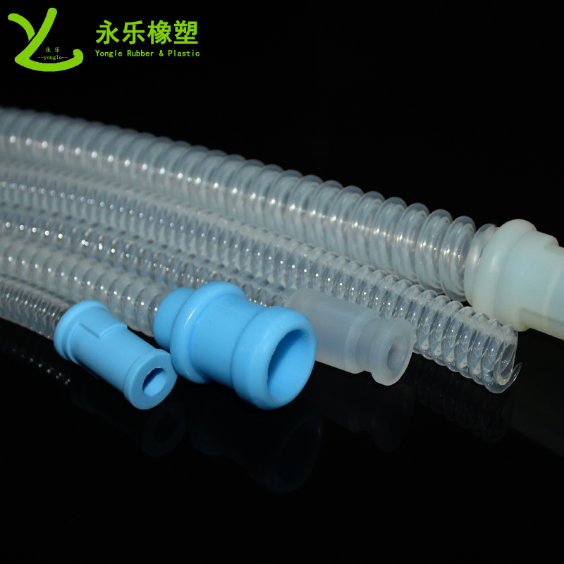 呼吸機(jī)硅膠波紋管，透明硅膠波紋管，擠出波紋硅膠管